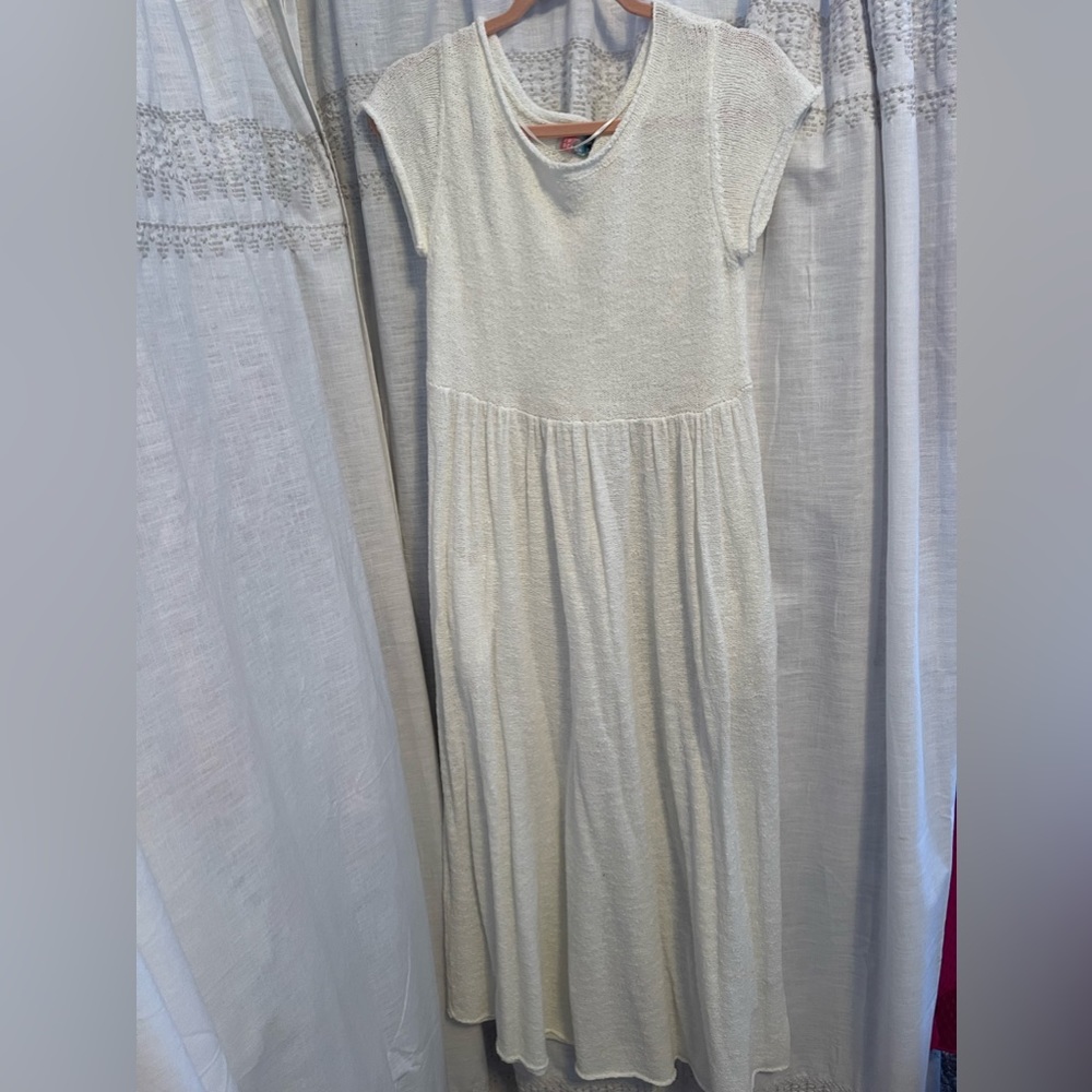 Free People White Sweater Midi Dress
